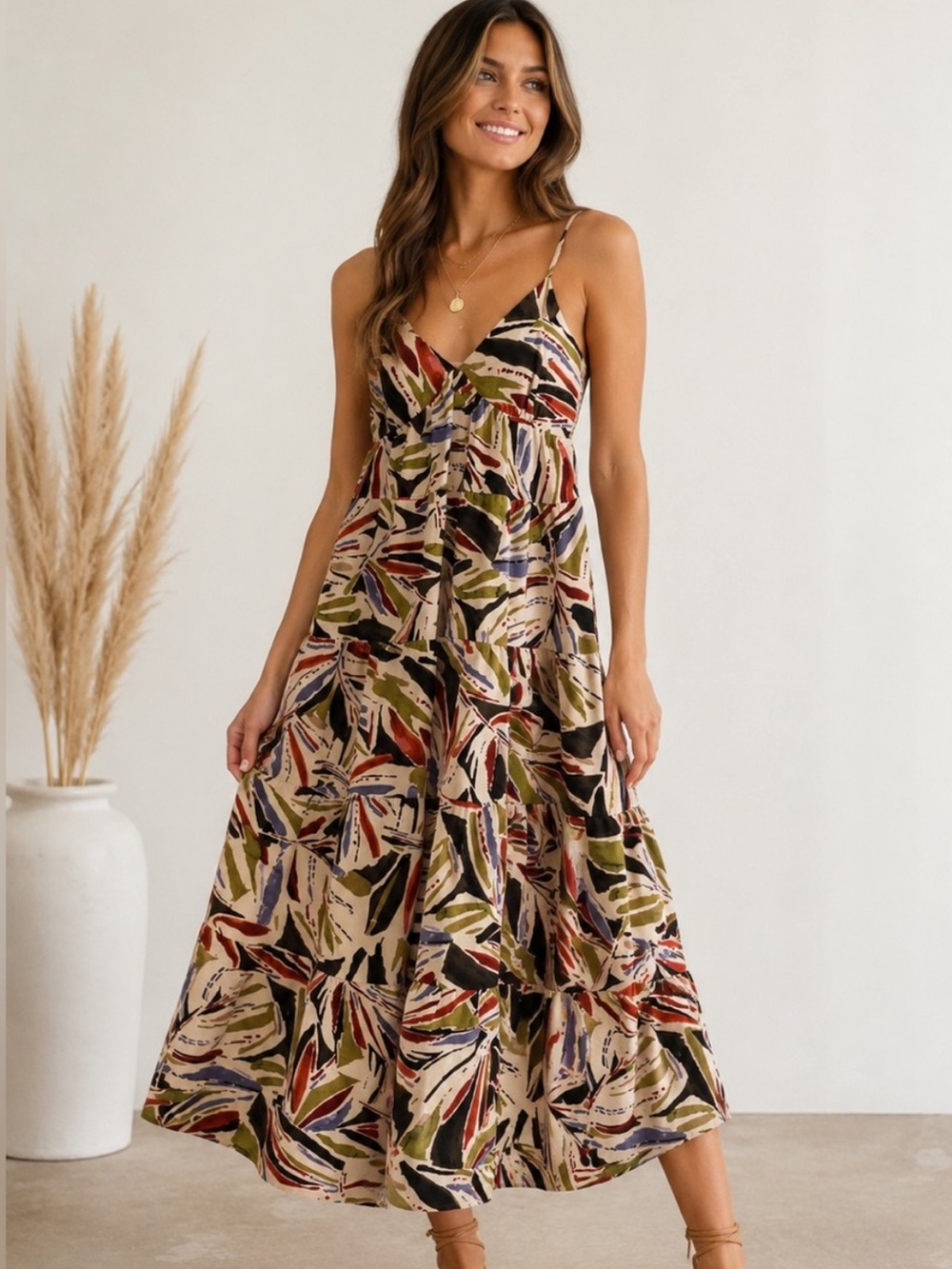 Monteau LA Abstract Maxi Dress